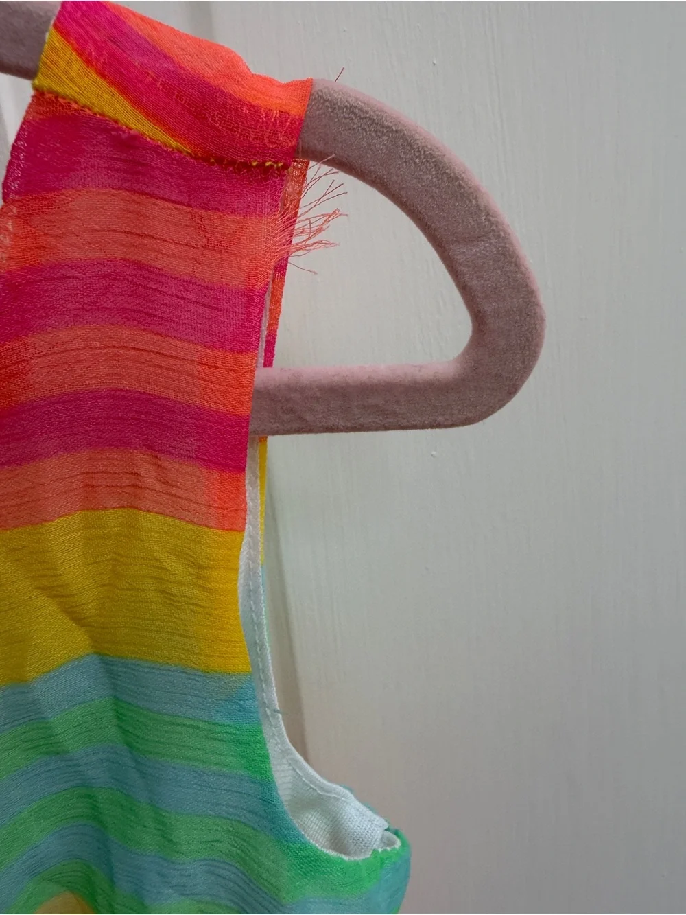 The Children's Place Girls XS 4 Multicolor Rainbow Stripe Tank Hi Low Dress